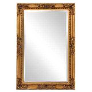 Marley Forrest Medium Rectangle Antique Gold Beveled Glass Classic Mirror (24 in. H x 36 in. W) 5... | The Home Depot