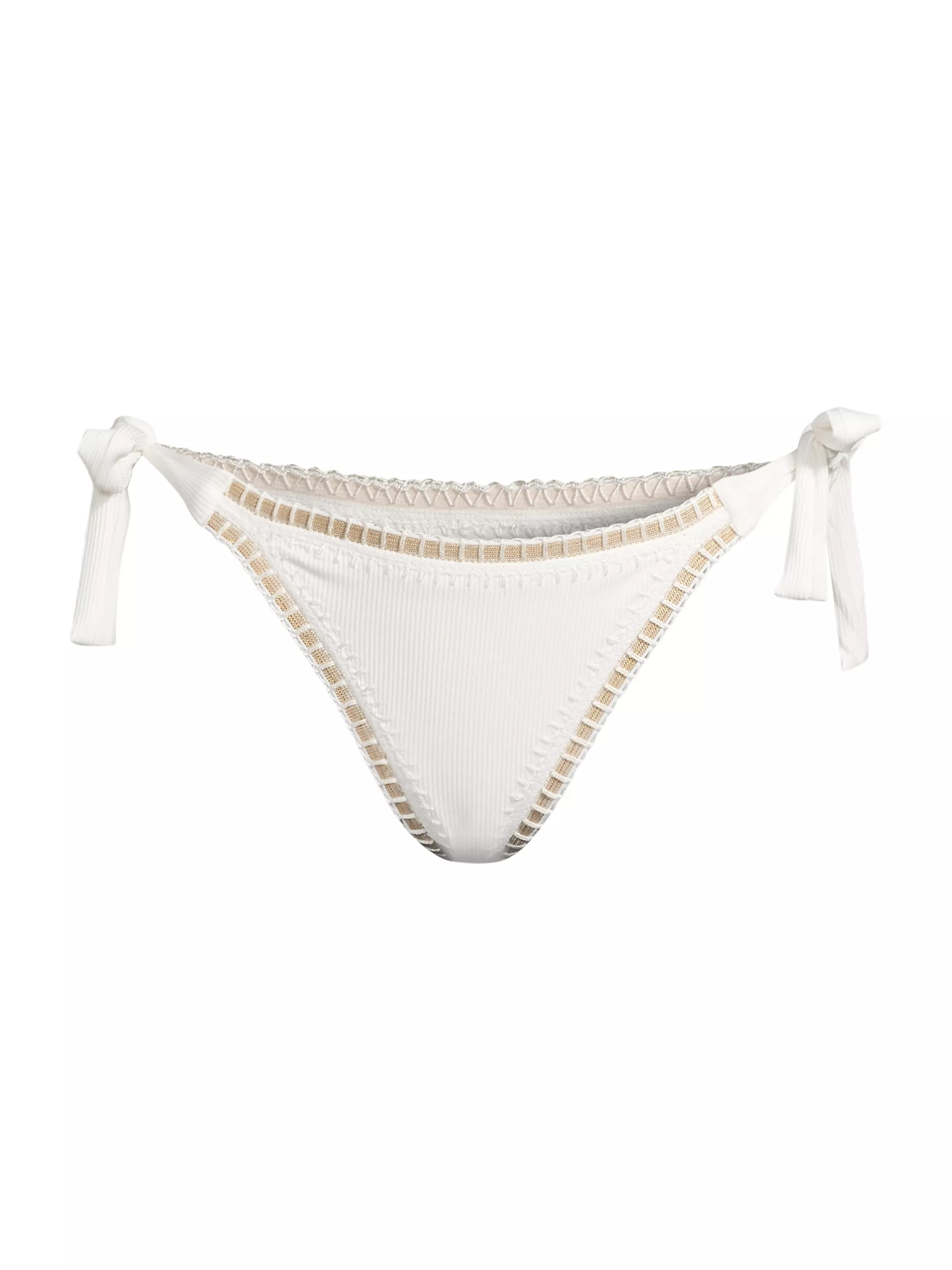 Crochet-Trim Ribbed Bikini Bottom | Saks Fifth Avenue