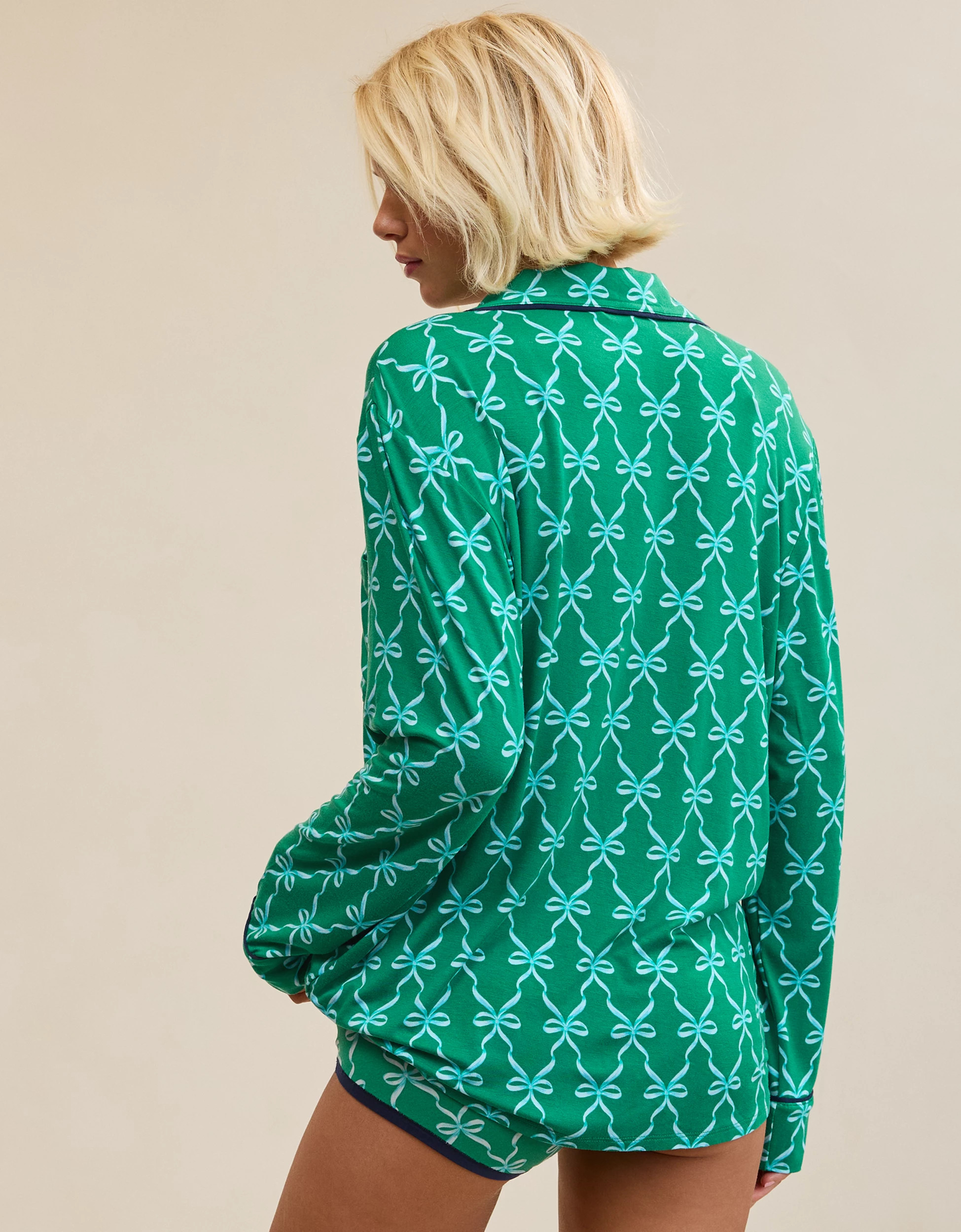 Aerie Real Soft\u00ae Piping Long Sleeve PJ Top | Aerie