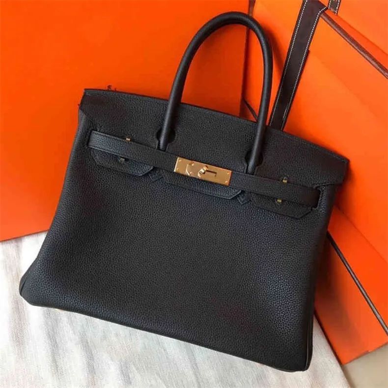 Designer Handbags Herme Bags Luxurys Platinum Shoulder Purse Layer Cowhide Large Capacity Fashion... | DHGate