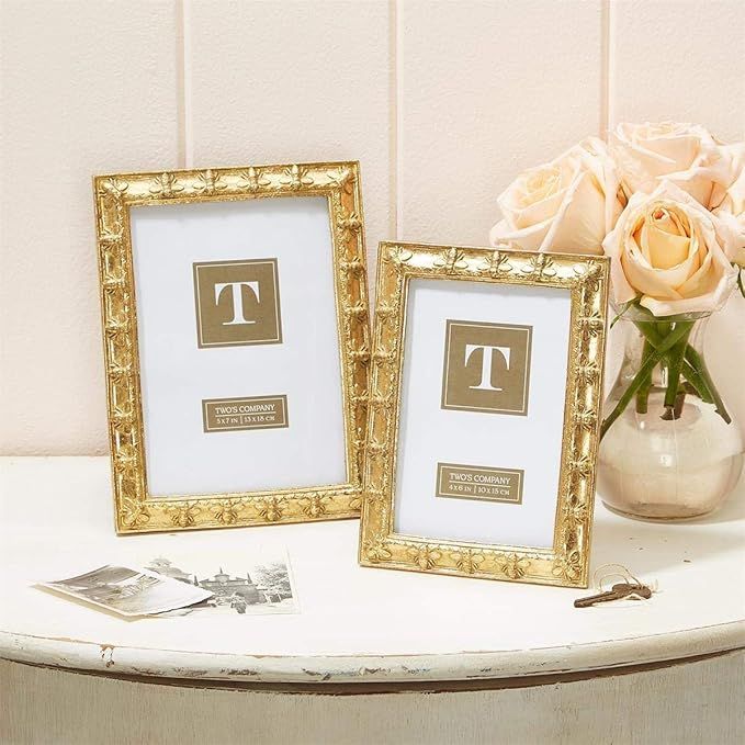 Twos Company Set of 2 Golden Bee Photo Frames 4X6 and 5X7 | Amazon (US)