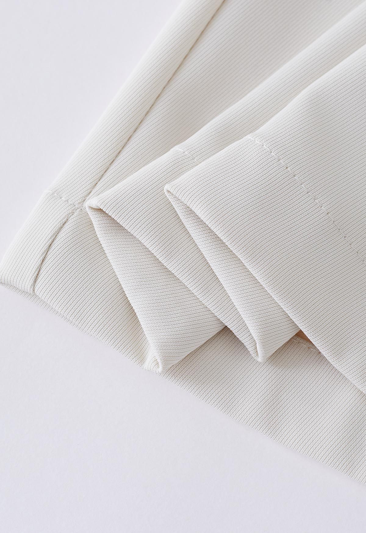 Sleek Belted Straight-Leg Pants in Ivory | Chicwish