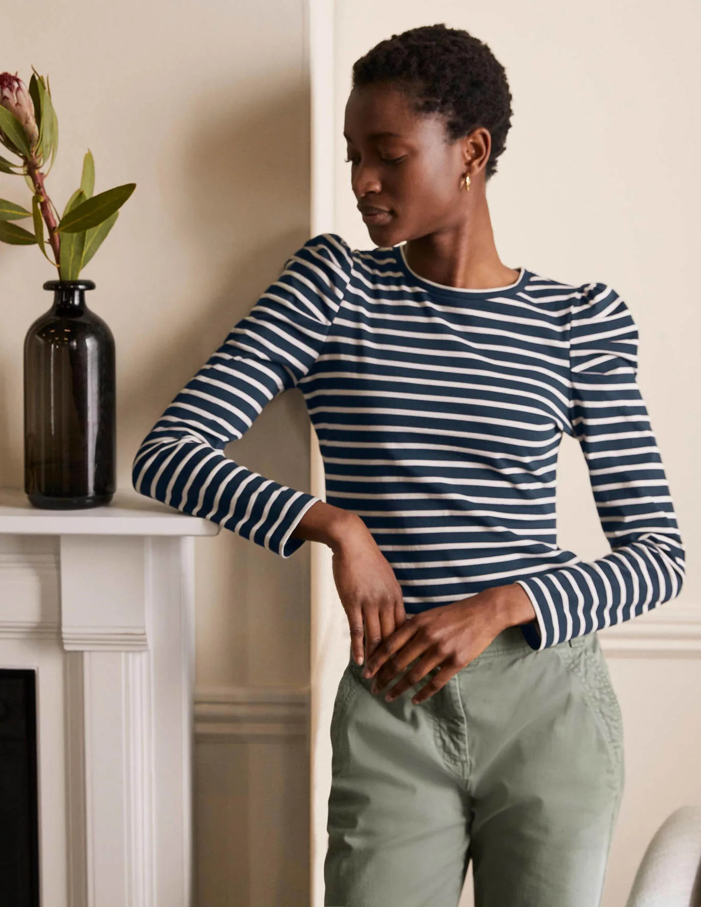 Imogen Breton - Ivory/ Classic Khaki | Boden UK | Boden (UK & IE)