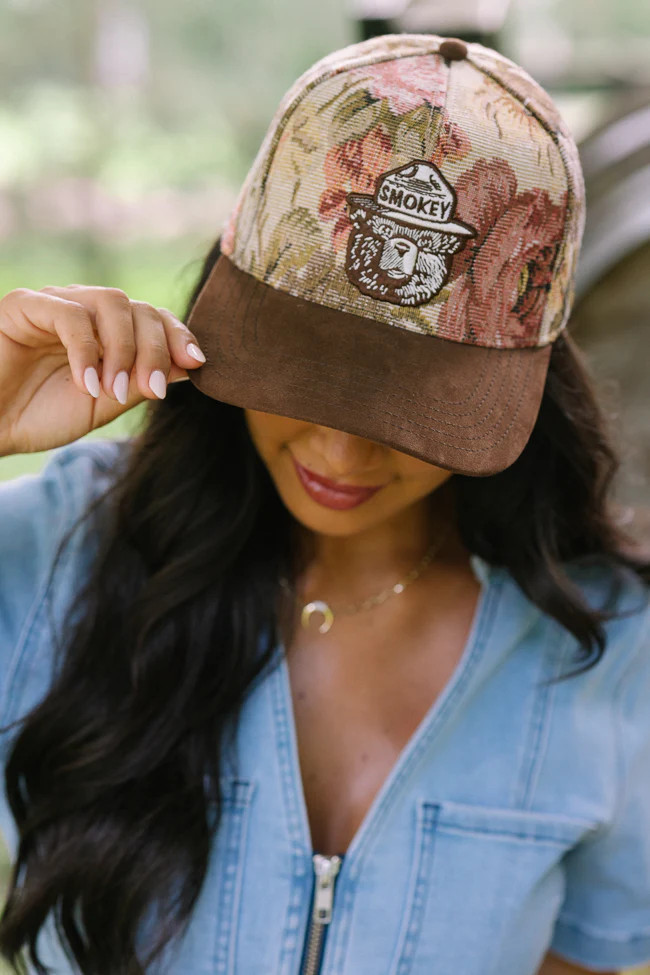 Smokey The Bear Tapestry Trucker Hat | Pink Lily