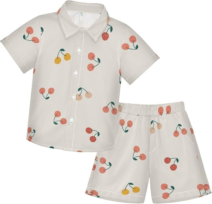 visesunny Little & Big Boys Summer Short Hawaiian Outfits Button Down Shirt + Shorts for 3-10T Ki... | Amazon (US)