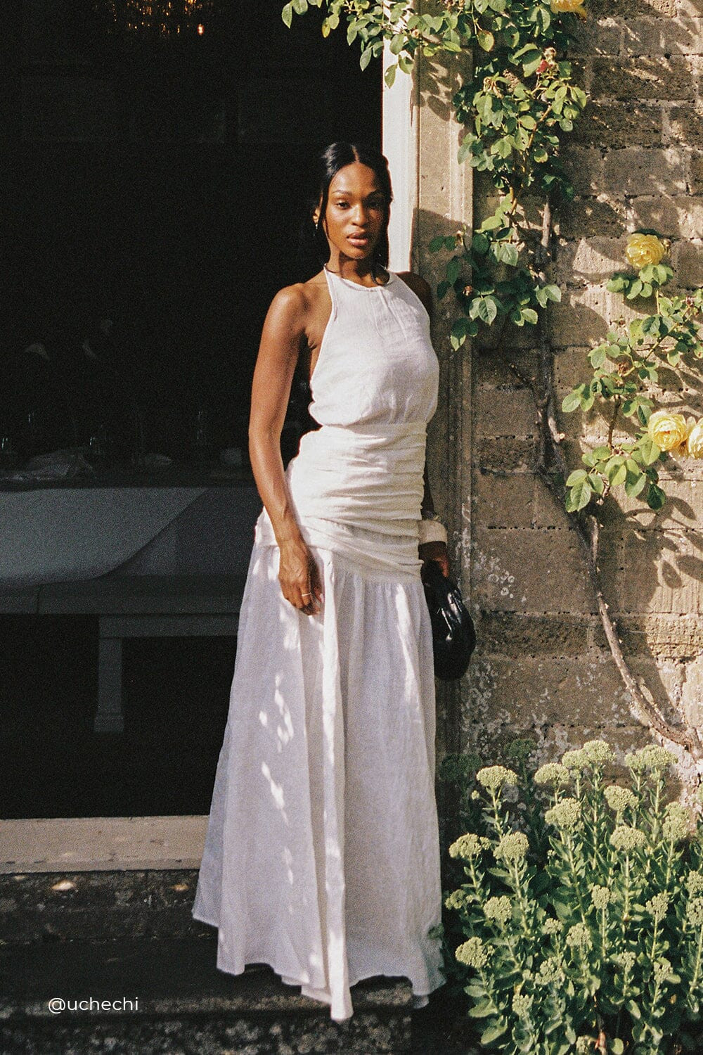 HALLIE WHITE LINEN MIDI SKIRT | DISSH