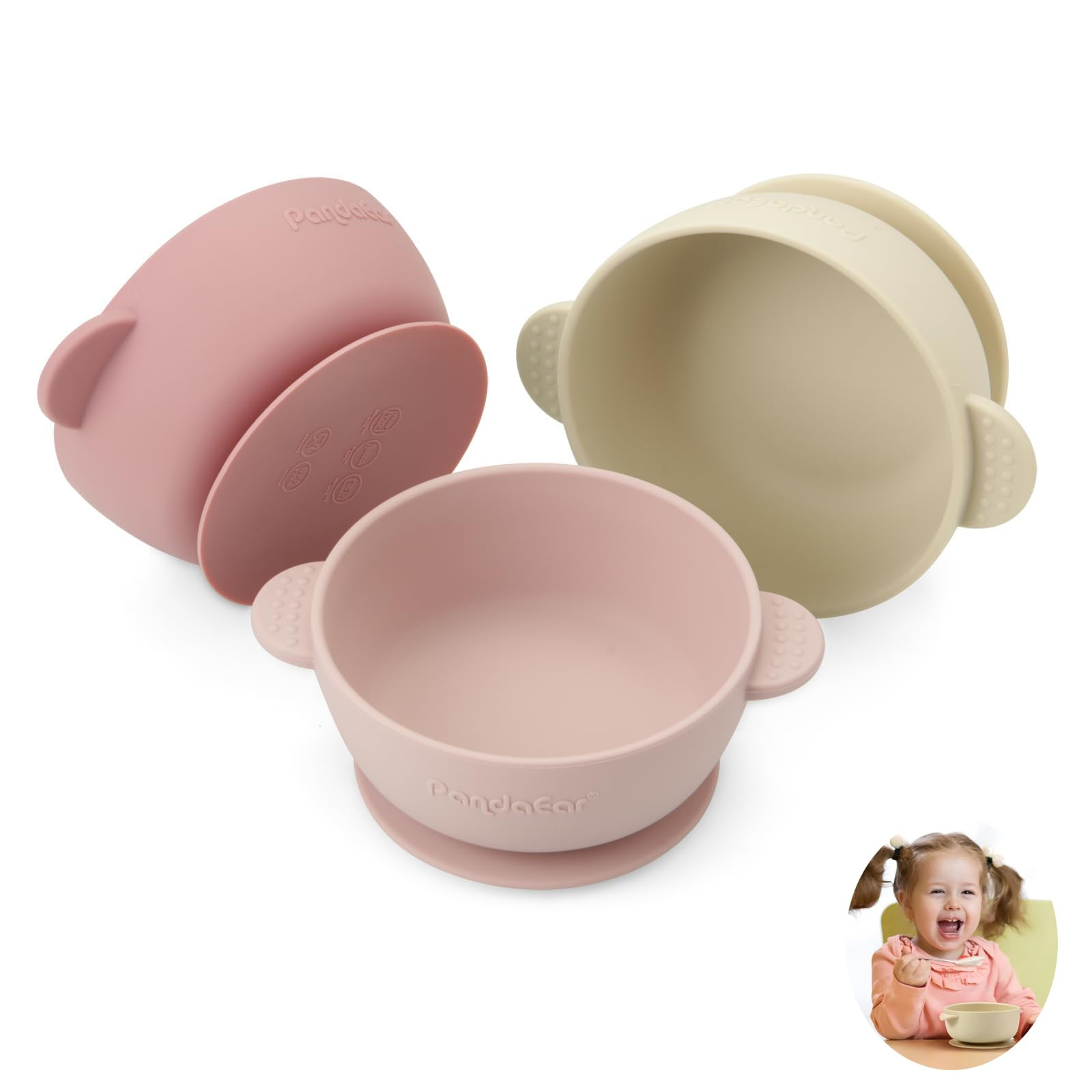 PandaEar 3 Pack Baby Bowls with Suction| Stay Put Silicone Food Bowl for Babies Kids Toddlers Inf... | Amazon (US)