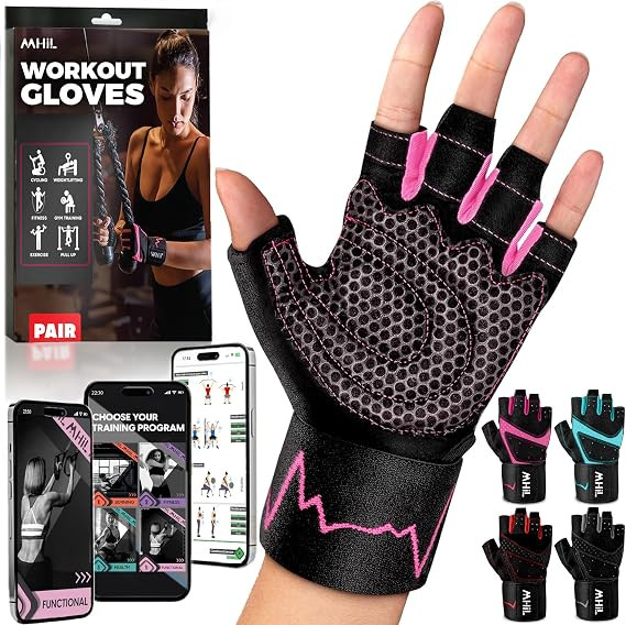 MhIL Workout Gloves for Women – Breathable Gym Gloves for Women with Palm Protection and Enhanc... | Amazon (US)