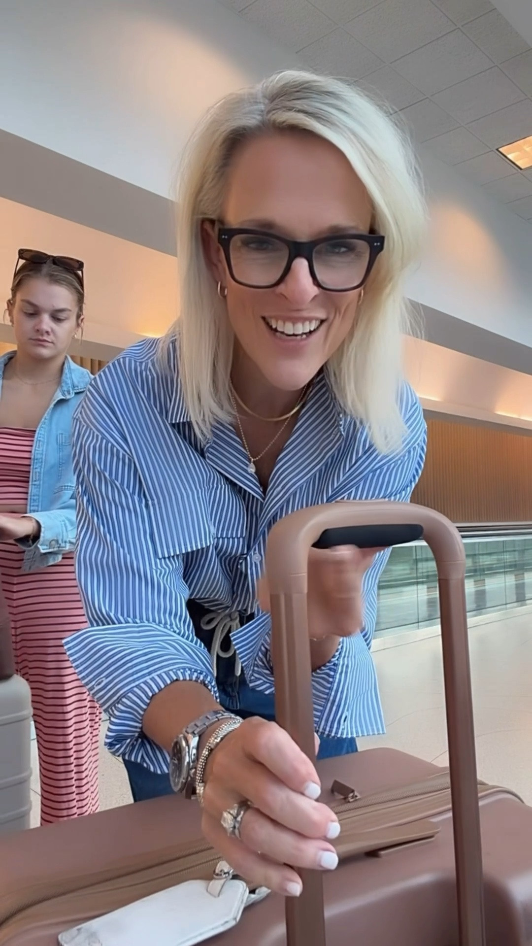 Sharing my fave luggage! I take @beistravel with me in every trip. I have the large, medium and carryon roller and loveee all. This one is the large. Audrey’s is also Beis large

#sponsored

#LTKTravel #LTKOver40 #LTKdayinmylife
