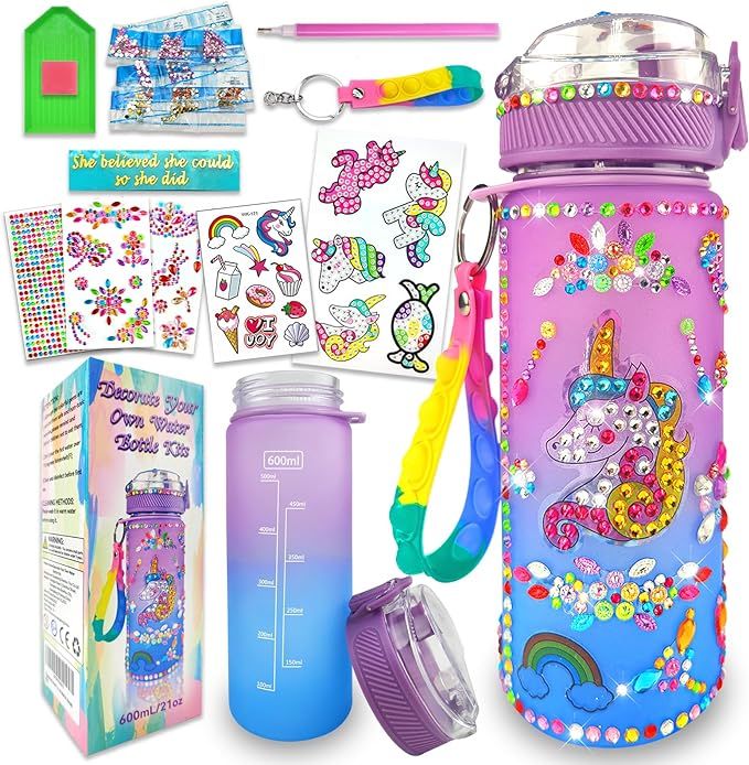 Decorate Your Own Water Bottle Kits for Girls Age 4-6-8-10,Unicorn Painting Crafts,Fun Arts and C... | Amazon (US)