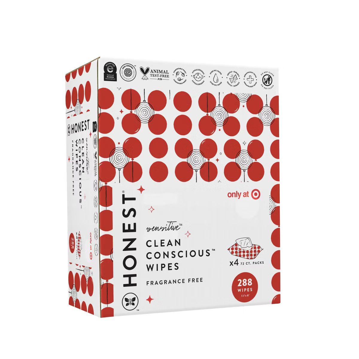 The Honest Company Plant-Based Baby Wipes - RED-y to Celebrate - 288ct | Target