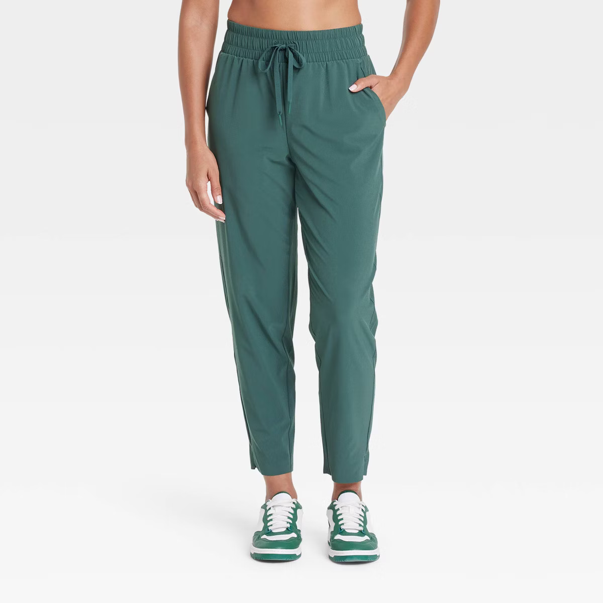 Women's Active Light High-Rise Taper Pants - All In Motion™ Dark Green XXL | Target