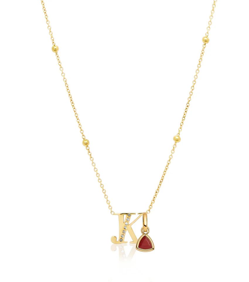 Double Initial Crystal Necklace (Gold) | Abbott Lyon