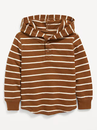 Textured-Knit Striped Henley Hoodie for Toddler Boys | Old Navy (US)