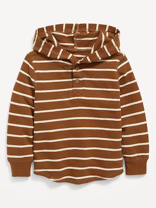 Textured-Knit Striped Henley Hoodie for Toddler Boys | Old Navy (US)