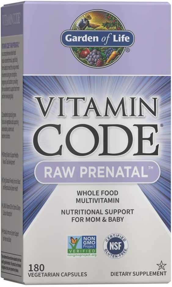 Garden of Life Vitamin Code Raw Prenatal Multivitamin, Whole Food Prenatal Vitamins with Iron, Fo... | Amazon (US)