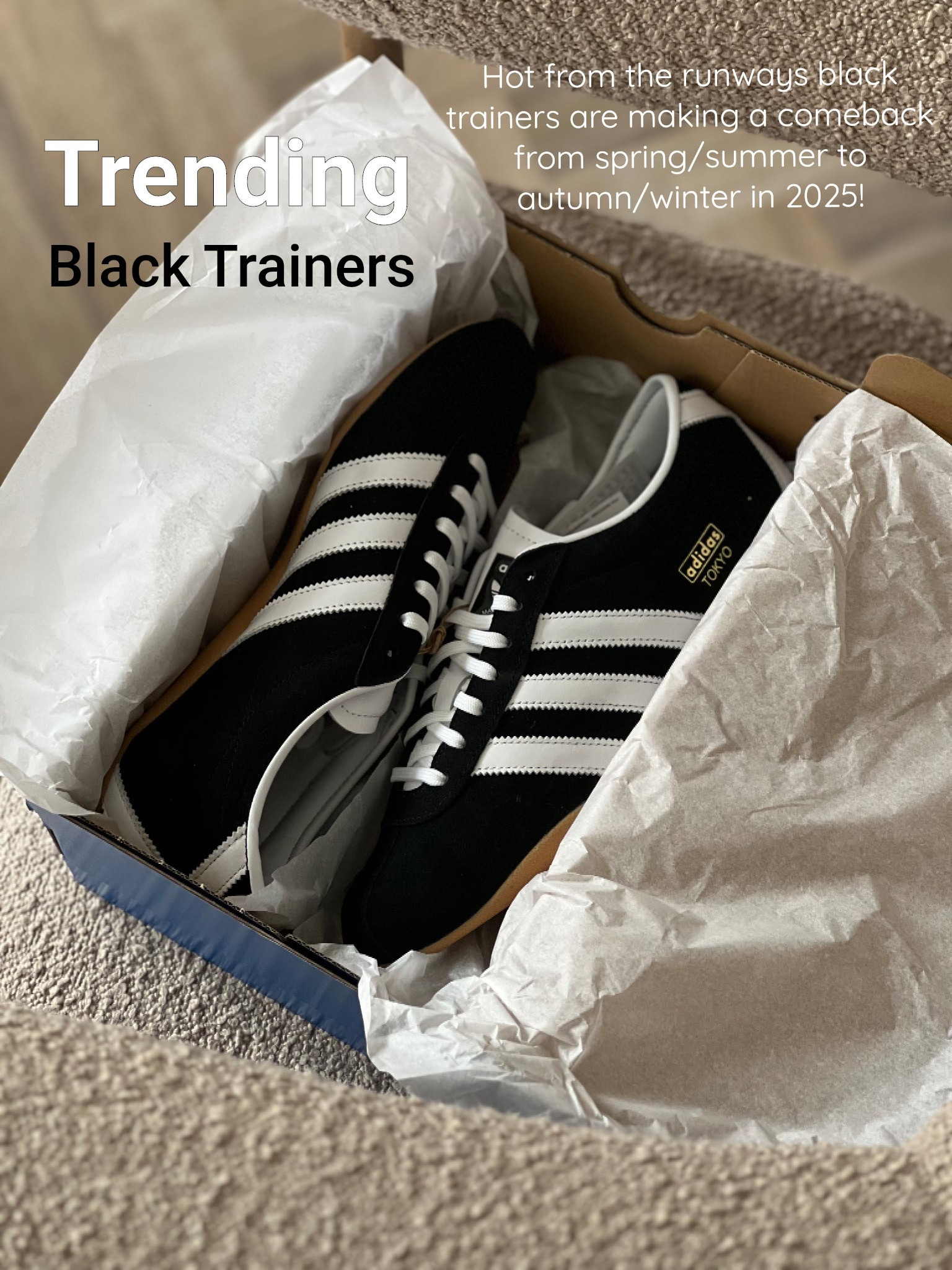 Spring trends - black trainers - suede trainers - adidas Tokyo sneakers - trendy sneakers - trending trainers - adidas - dries van noten trainers - cos minimal trainers - black sneakers - capsule wardrobe - puma speedcat 

#LTKuk #LTKshoes #LTKspring