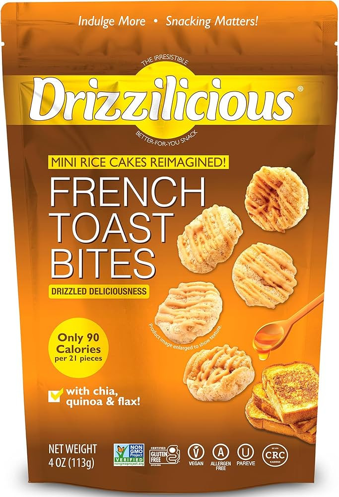 Drizzilicious Mini Flavored Rice Cakes French Toast - Rice Crisps, Healthy Snack for Adults and K... | Amazon (US)