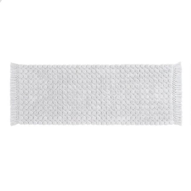 Light Gray Woven Dot Bath Mat | World Market