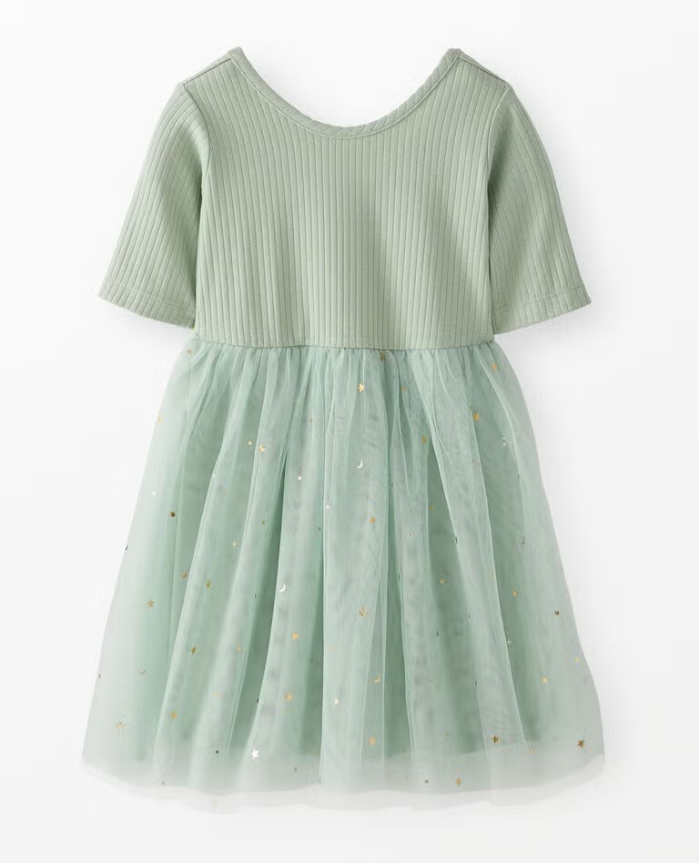 Ribbed Tulle Skater Dress | Hanna Andersson