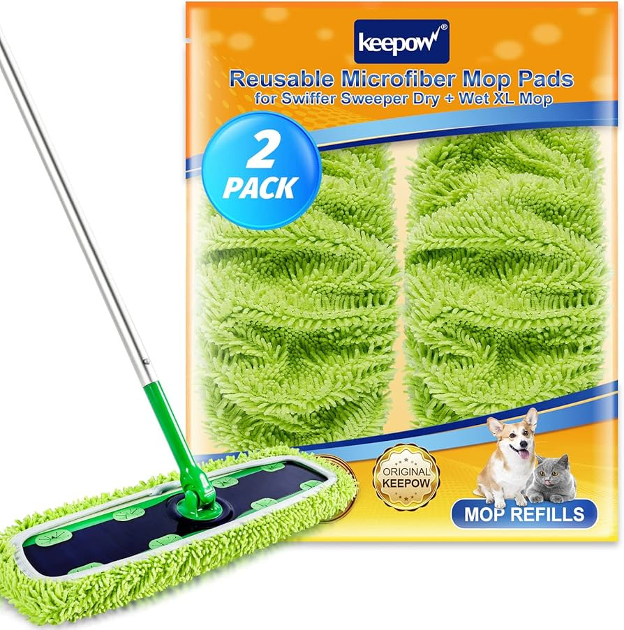 KEEPOW Reusable XL Wet Pads Refills for Swiffer XL Mop Sweeper, X-Large Dry-Sweeping / Wet-Moppin... | Amazon (US)