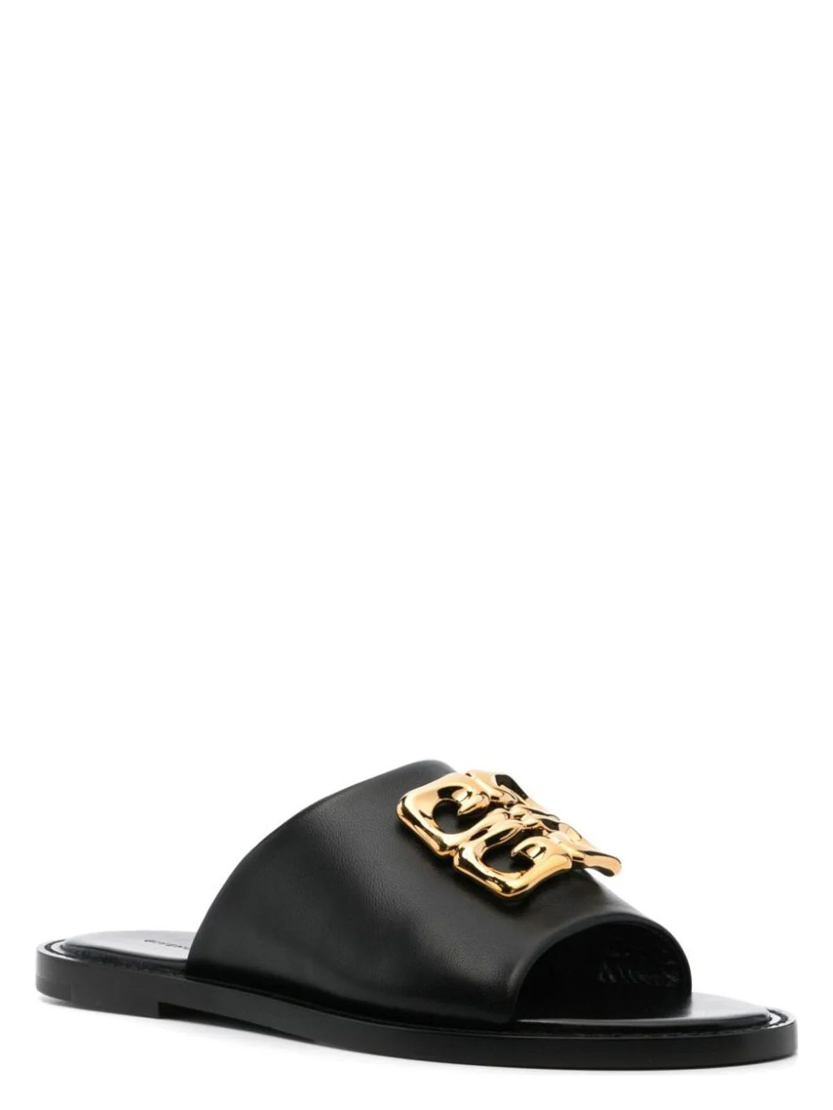 Givenchy Women's Leather 4G Liquid Slippers Sandal in Black | Size 36.5 | BE3099E28M Color 001 | LOZURI