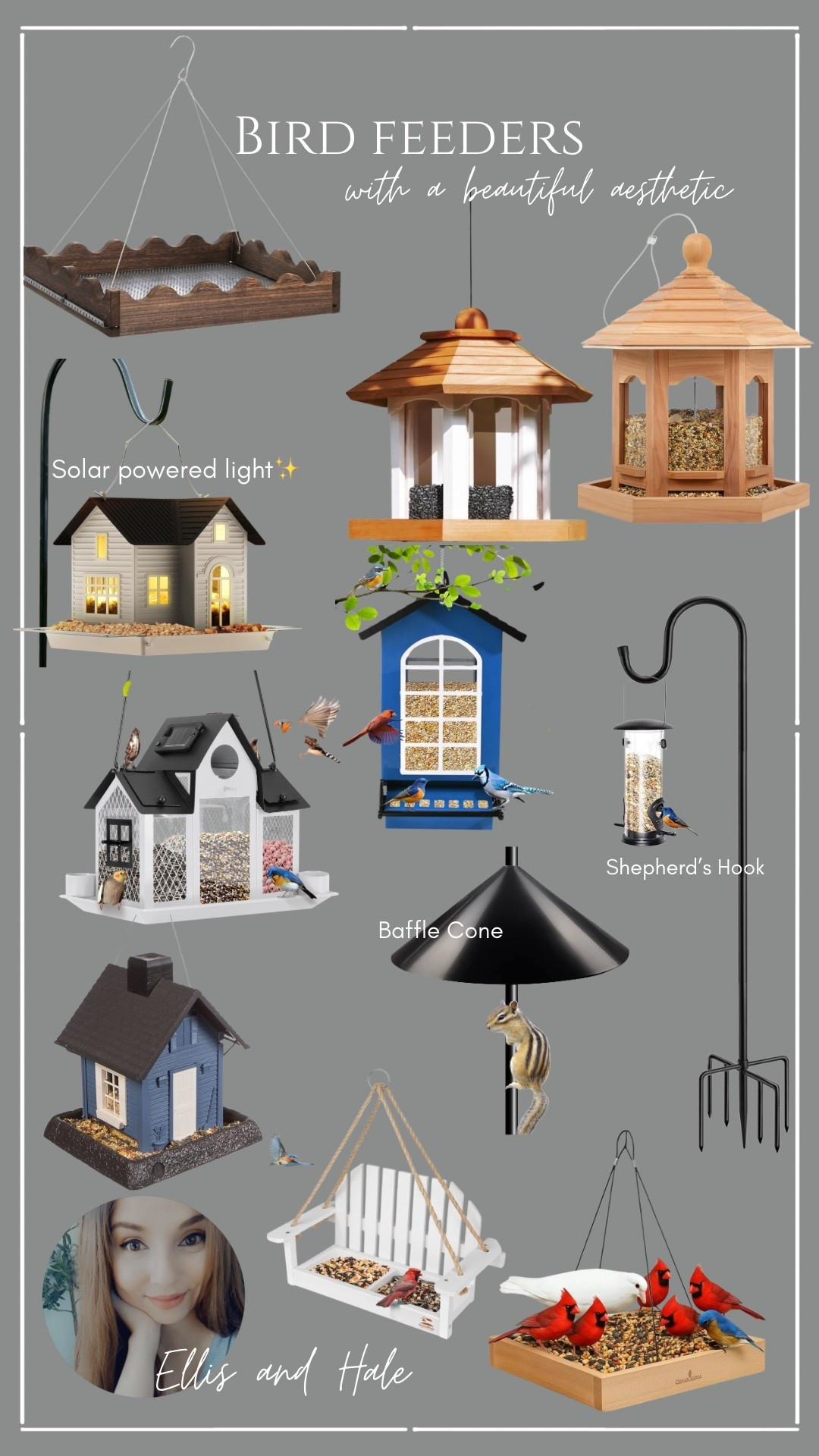 Beautiful bird feeders that are aesthetic and will look great in your backyard! 🐦 also included is the food I use!

Bird feeders, aesthetic bird feeders, tray bird feeders, platform bird feeders, cottage house bird feeder, gazebo bird feeder

#LTKFindsUnder50 #LTKHome