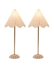 Set Of 2 Rattan Lamps | Marshalls