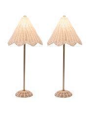 Set Of 2 Rattan Lamps | Marshalls