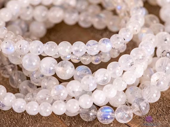 MOONSTONE Round Beaded Bracelet - Handmade Jewelry, Gemstone Bracelet, Crystal Bracelet, Healing ... | Etsy (US)