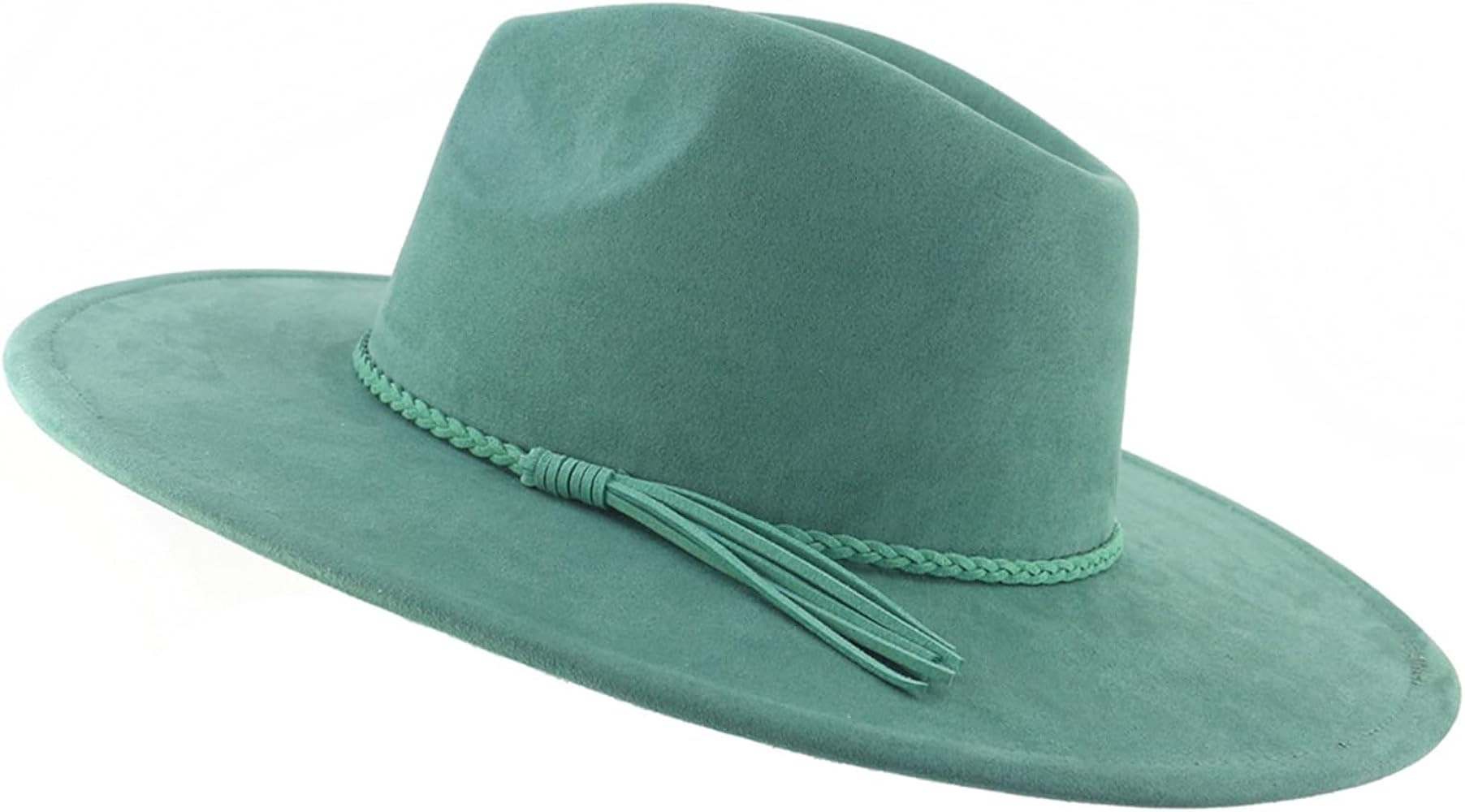 Big Wide Brim Fedora Hats for Women Men Western Suede Hats Large Felt Panama Hat Rancher Hat | Amazon (US)