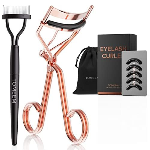 Eyelash Curler with Comb, Professional Volumizing Lash Lift Kit Lash Curler with Refill Pads for ... | Amazon (US)