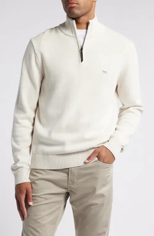 Rodd & Gunn Merrick Bay Quarter Zip Sweater in Oat at Nordstrom, Size Medium | Nordstrom