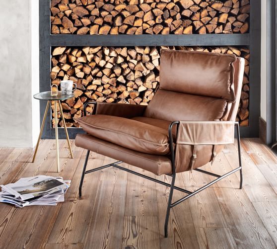 Hugh Leather Armchair | Pottery Barn (US)