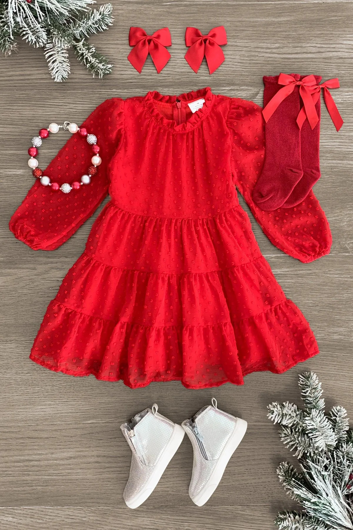 Red Swiss Dot Dress | Sparkle In Pink