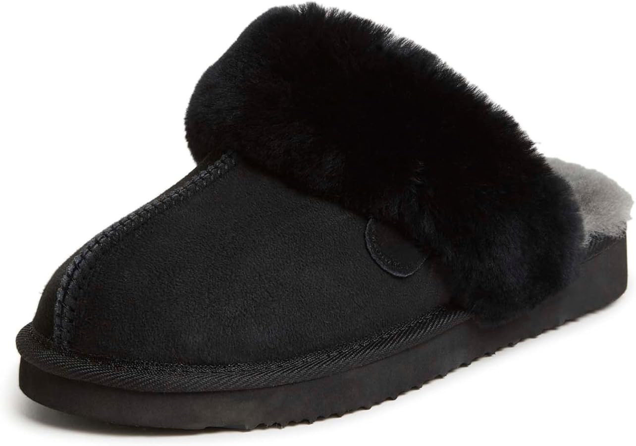 Fireside by Dearfoams Women's Fireside Sydney Shearling Fur Indoor/Outdoor Scuff Slipper With Wid... | Amazon (US)