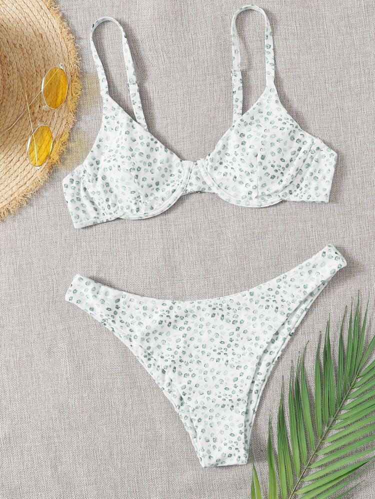Allover Print Push Up Bikini Swimsuit | SHEIN