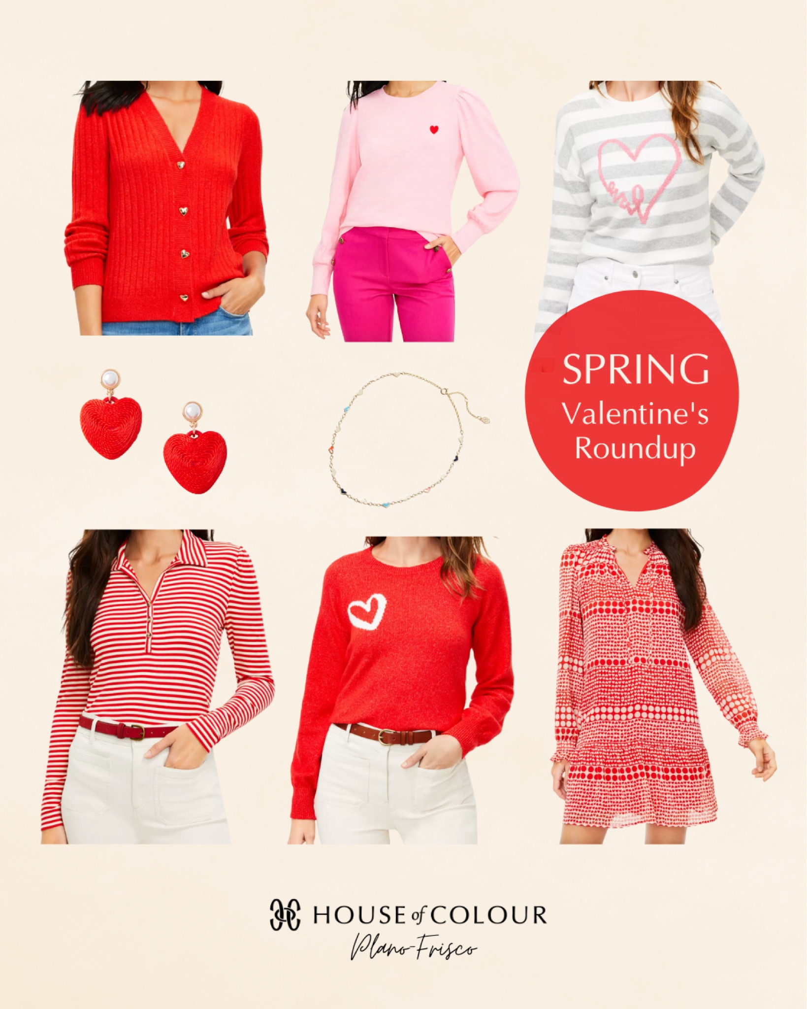 Love is in the air! Here are the cutest House of Colour Spring Valentine’s Day options from LOFT. 

There are some great warm and bright red options. The gold heart buttons on the cardigan are the best! 🥰

#hoc #hocspring #classicingenue 

#LTKSeasonal #LTKfit #LTKfamily
