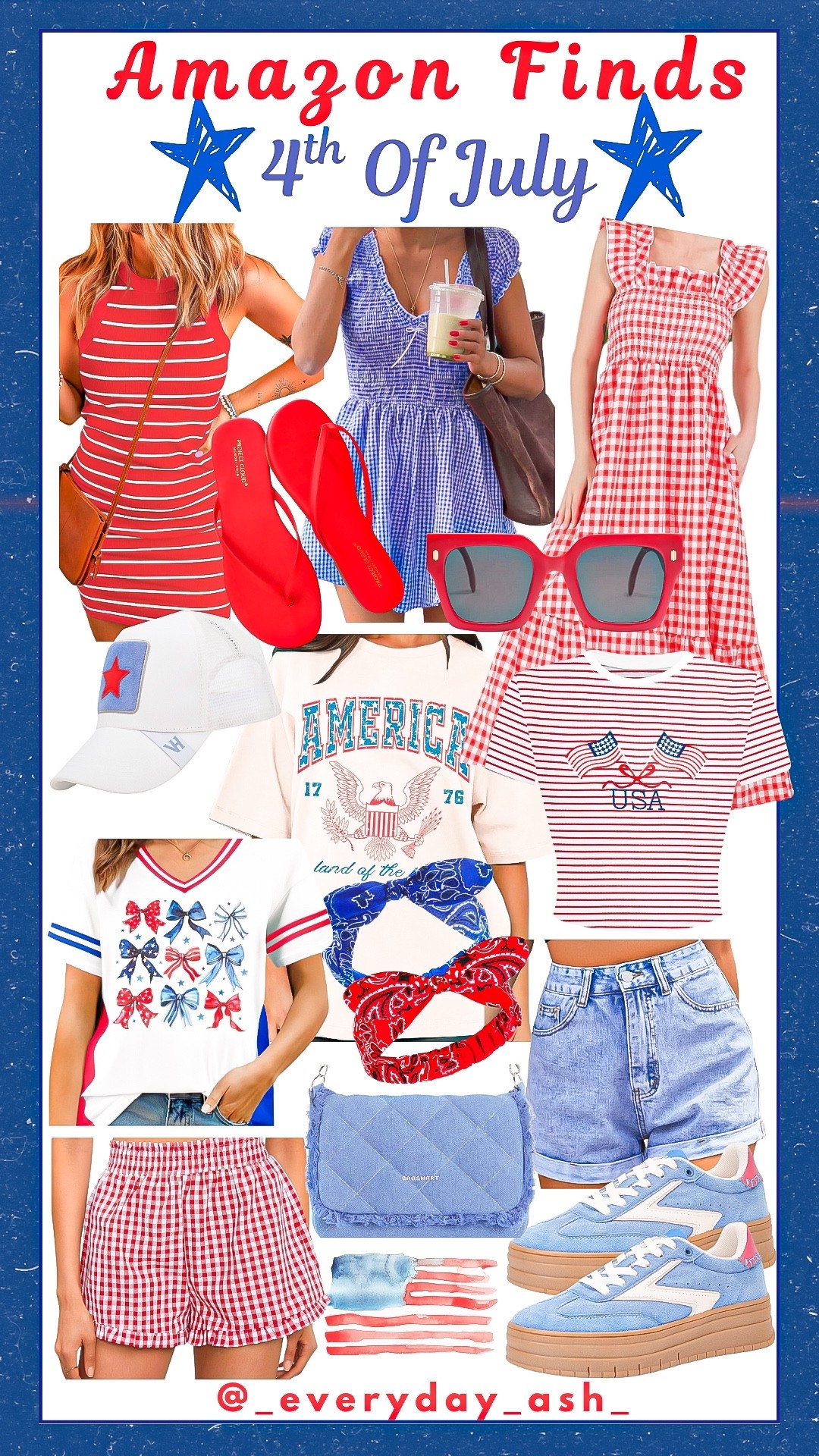 Red, white + blue fashion for you !♥️🤍💙

Red dress, striped dress, gingham dress, red maxi dress, trucker hat, red sunglasses, patriotic outfit , USA shirt, denim shorts, headbands, denim blue purse , blue sneakers, gingham
Shorts 

#LTKFindsUnder50 #LTKSummerEdit #LTKStyleTip