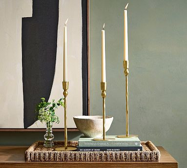 Poconos Hammered Taper Candleholders | Pottery Barn (US)