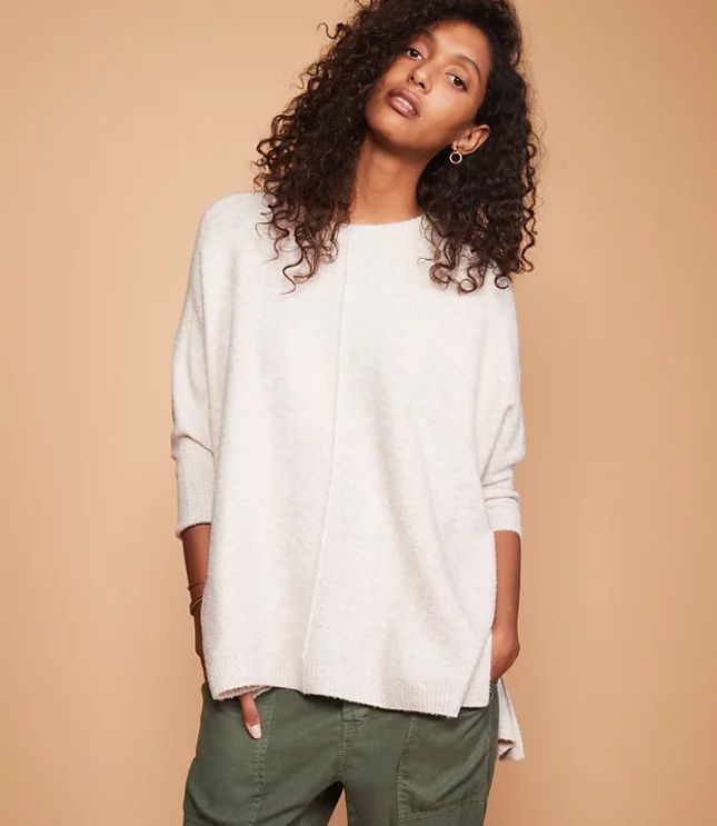 Lou & Grey Seamed Poncho Sweater | LOFT | LOFT