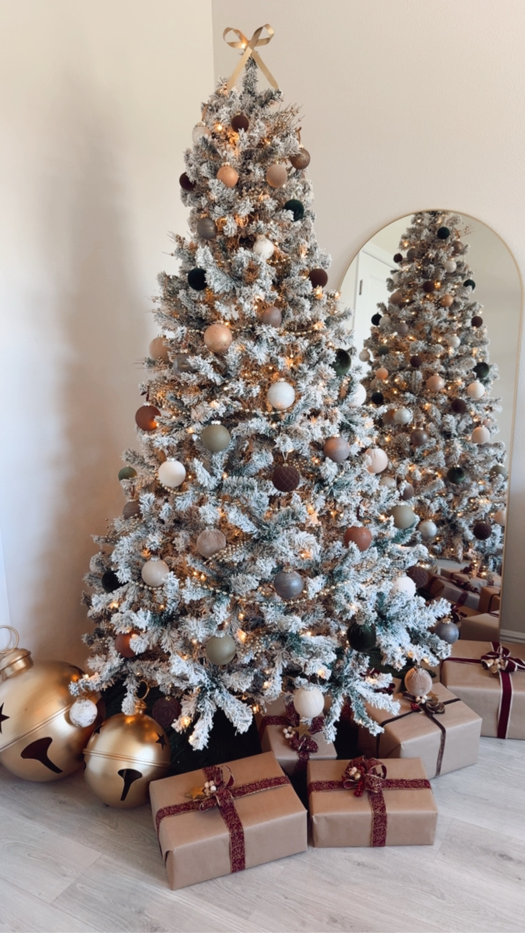 Everything you need to decorate a neutral Christmas tree for the holidays + cozy up your living room or family room with holiday decor! 

I used neutral + earthy toned ornaments, antique gold bells, metallic ornaments, velvet ornaments, velvet bows, oversized gold jingle bells, gold beaded garland, + gold bows on our 7.5 ft flocked Christmas tree. 

Christmas tree decor, Christmas decorations, Ralph Lauren Christmas, vintage Christmas tree, Christmas console table, Christmas living room, gold mirror, Christmas family room 

#LTKHome #LTKSeasonal #LTKHoliday