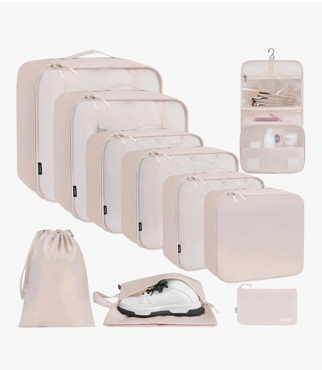Packing cubes I’m using for my two week trip to Europe! Love the bag for dirty laundry dry and the cosmetic bags. On sale for $20!! 

#LTKTravel #LTKSaleAlert #LTKvlog