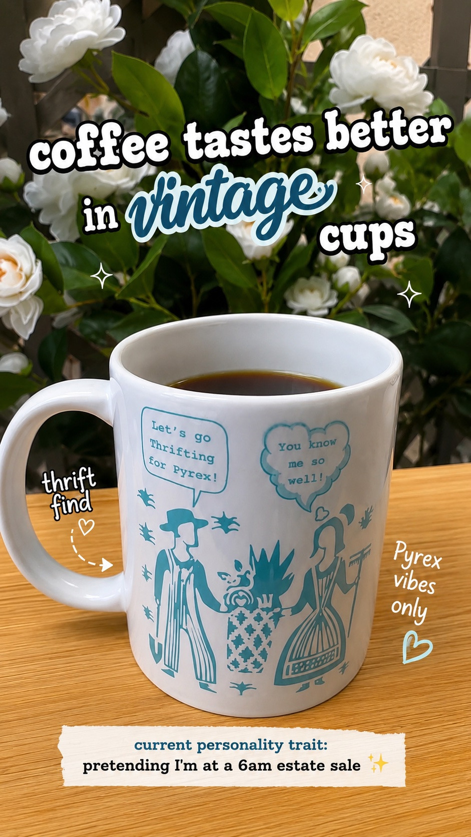 POV: your coffee tastes better when your mug looks like a vintage Pyrex treasure hunt ☕️✨This butter print inspired mug is covered in the cutest retro details — even the sides are decorated and the design wraps all the way around.If you love thrifting, vintage kitchens, cozy grandma cottage coffee moments, and that nostalgic farmhouse vibe… this one is EVERYTHING.Now excuse me while I sip coffee and pretend I’m heading to an estate sale at sunrise 🤍

This Butterprint inspired mug make the perfect gift for mom, grandmother’s, birthdays and anyone who loves collecting vintage Pyrex!

#vintage #pyrexinspired #coffeetime #coffeegram #thrifting

#LTKmorningroutine #LTKselfcare #LTKmomlife