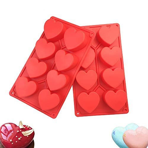 COKWO Silicone Heart Molds for Baking 2 Pack - 8 Cavity Heart Shaped Cake Pans, Pastry Mold for J... | Amazon (CA)