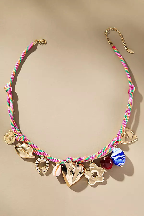 Multi-Color Cord Charm Necklace | Anthropologie (US)