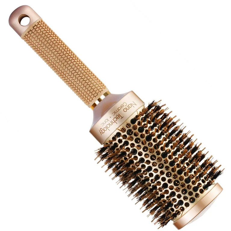 Boar Bristles Round Hair Brush, Nano Thermal Ceramic & Ionic Tech & Anti-Static, Roller Hairbrush... | Walmart (US)