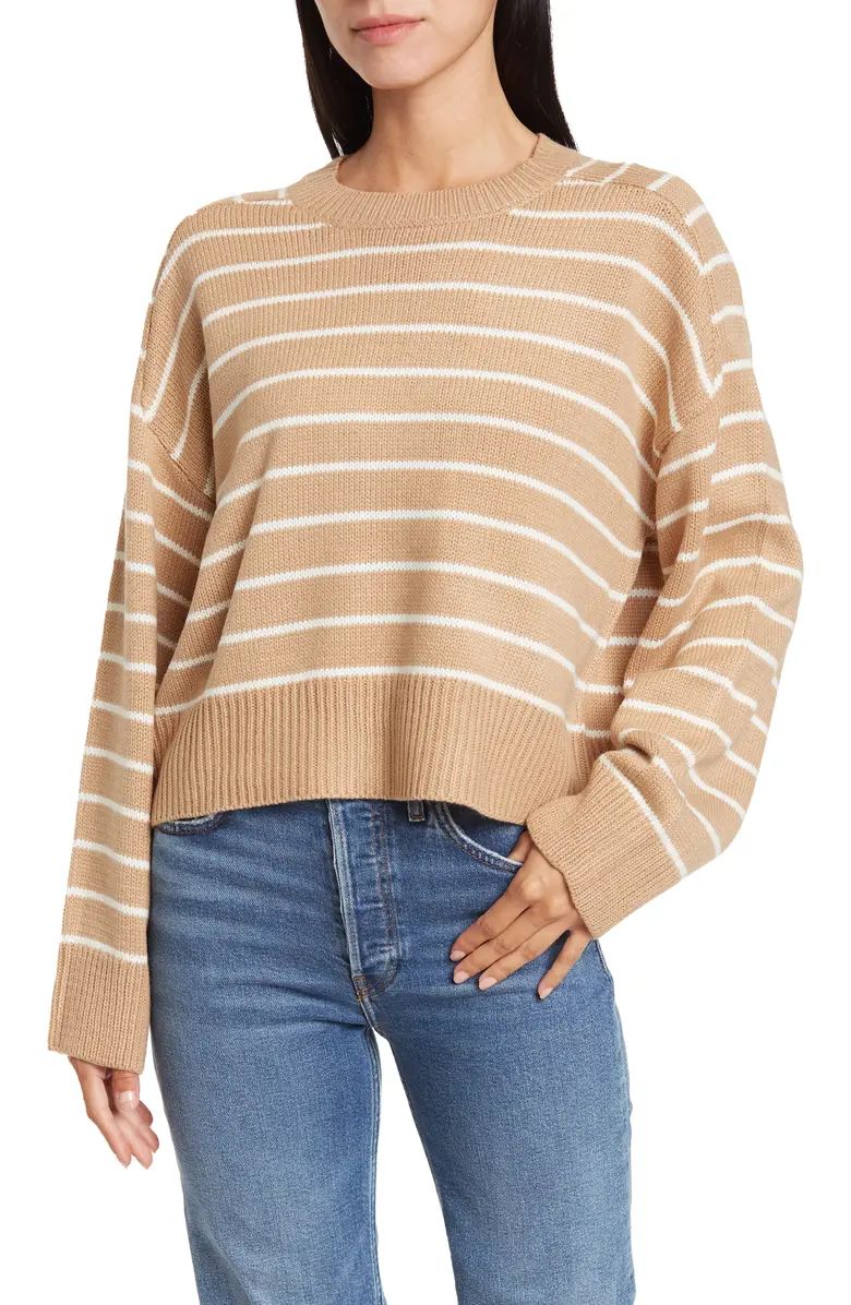 T Tahari Saddle Stripe Long Sleeve Sweater | Nordstromrack | Nordstrom Rack