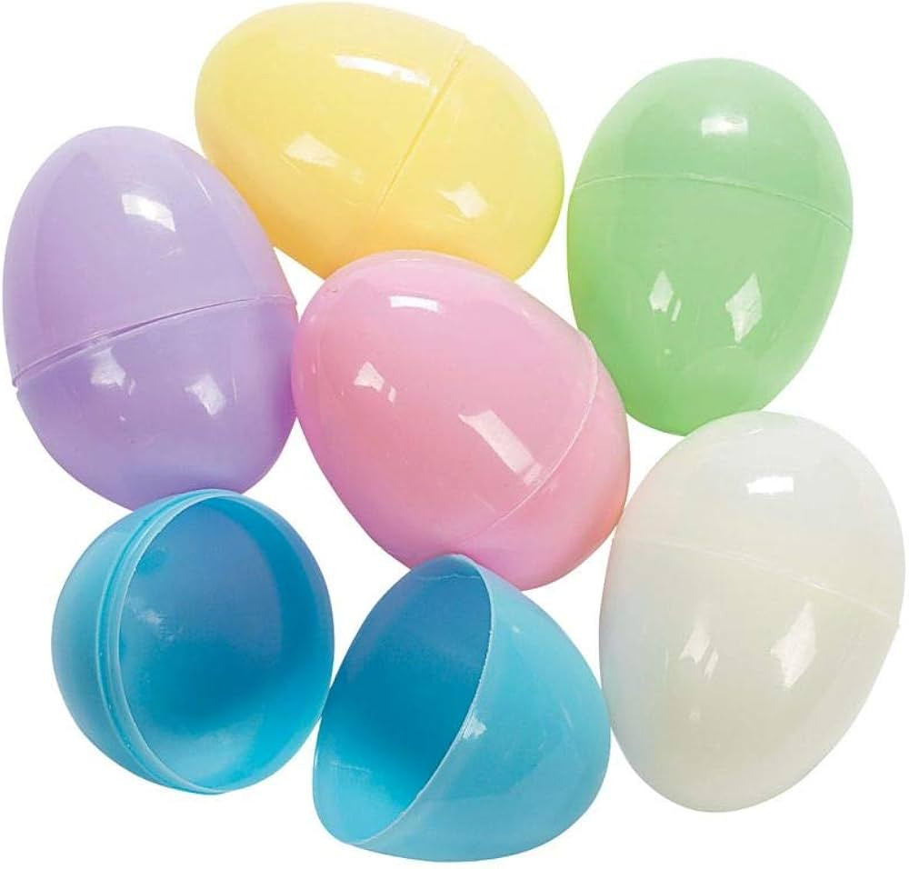 Fun Express Large Pastel Easter Eggs - Set of 12 Eggs, 3 inch Size - Easter Hunt Party Supplies | Amazon (US)