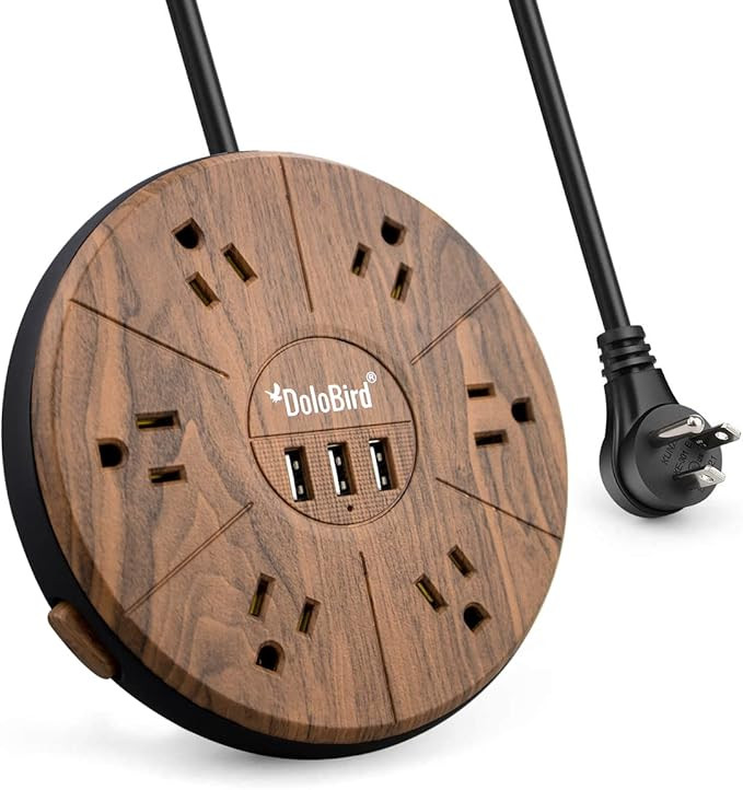 Power Strip 6 AC outlets with 3 USB Ports Charging Station Extension Cord Right Angle Flat Plug W... | Amazon (US)